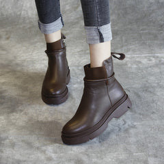 Leather Thick-Bottomed Platform Boots | Gift Shoes