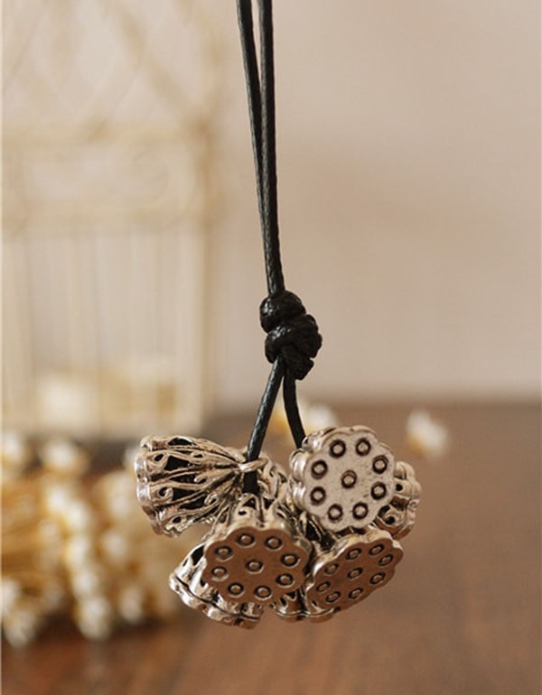 Linen Accessories Lotus Root Pendant Necklace