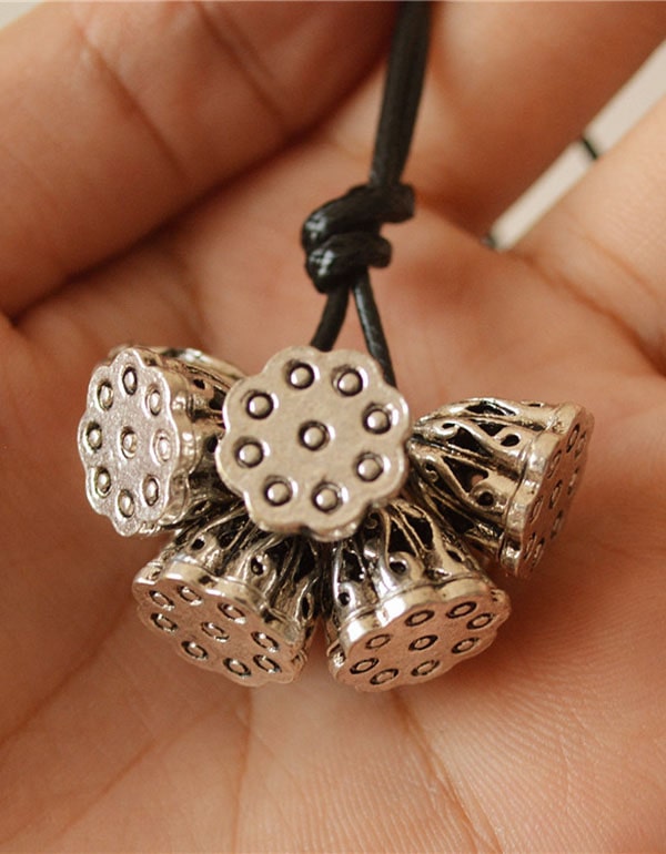 Linen Accessories Lotus Root Pendant Necklace