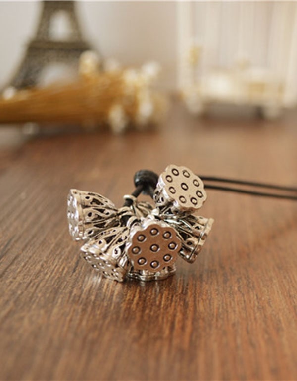 Linen Accessories Lotus Root Pendant Necklace