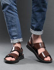 Men's Summer Soft Leather Beach Sandals