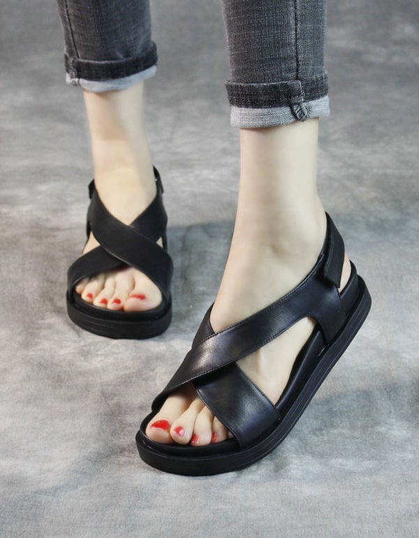 Cross Strap Summer Flat Sandals Slingback