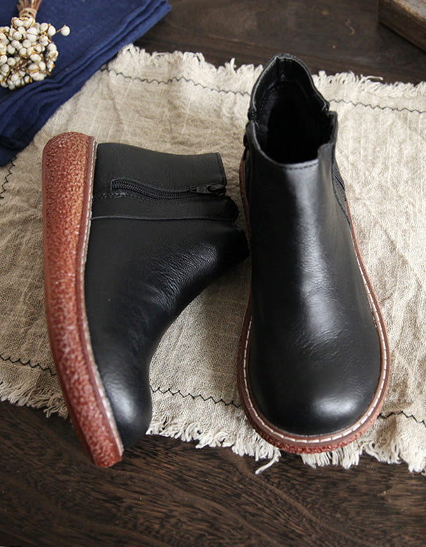 Non-slip Round Head Handmade Retro Boots