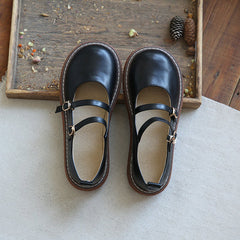 Double Buckle Front Mary Jane Shoes