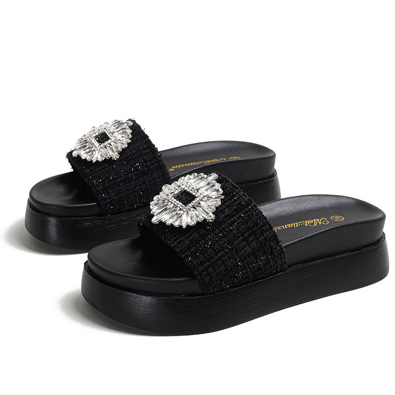 Women's Classic Style Rhinestone Outer Wear Summer Sandals