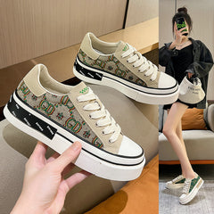 Fashion Low Top Pumps Rhinestone Thick-soled Sneakers