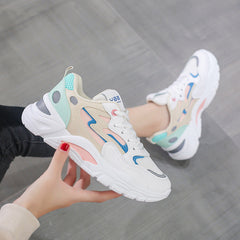 Women's Fashionable Summer White Mesh Breathable Sneakers