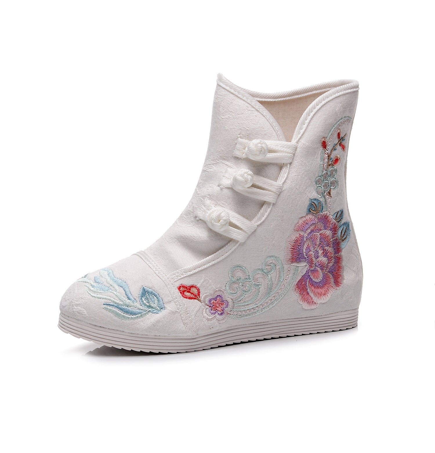 Women's Height Increasing Insole Ethnic Style Cloth Boots