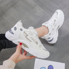 Women's Fashionable Summer White Mesh Breathable Sneakers