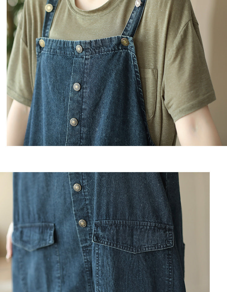 Loose Casual Denim Dress for Women