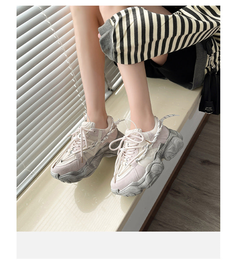 Women's Platform Height Increasing Color Matching Sneakers