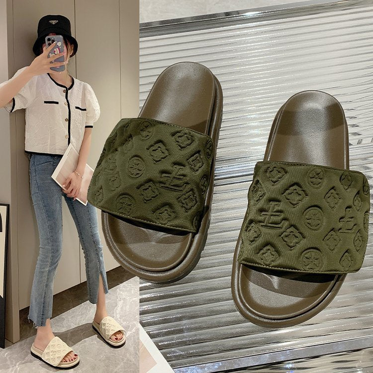 Women's Summer Outer Wear Word Presbyopic Bread Sandals