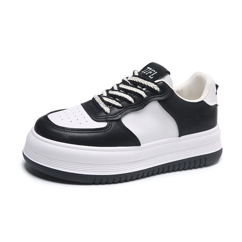 Women's Korean Style White Autumn Board Platform Sneakers