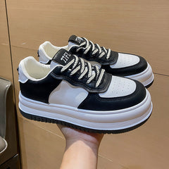 Women's Korean Style White Autumn Board Platform Sneakers