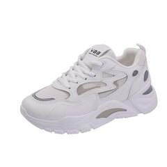 Women's Fashionable Summer White Mesh Breathable Sneakers