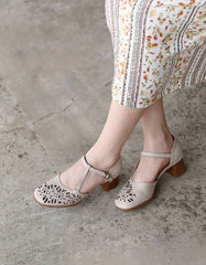 Women's Ankle-strap Vintage Chunky Shoes