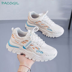 Women's Fashionable Platform Trendy Daddy Female Sports Mesh Sneakers