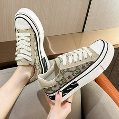 Fashion Low Top Pumps Rhinestone Thick-soled Sneakers