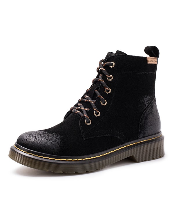 Obiono Women's Suede Winter Dr. Marten Boots