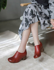 Back-zipper Retro Elegant Chunky Shoes