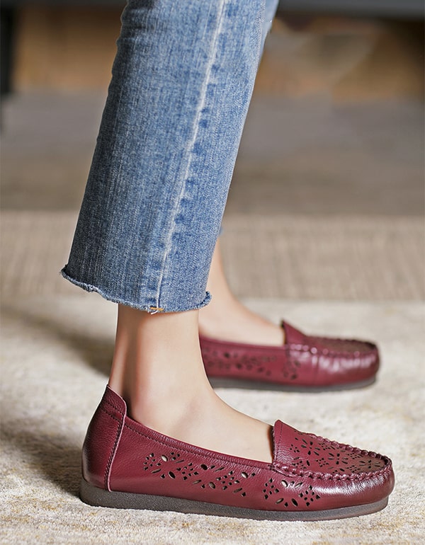 Retro Leather Slip-on Comfy Loafers