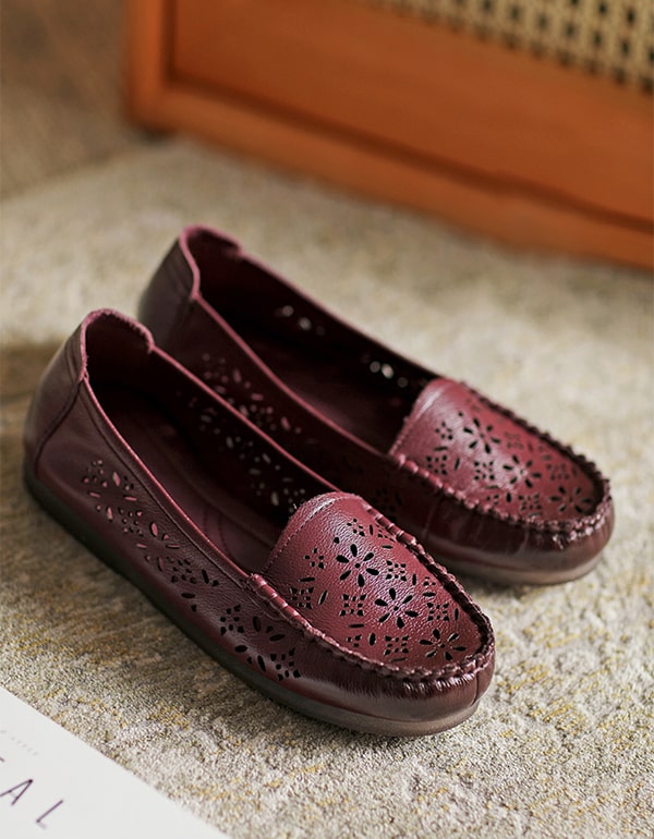 Retro Leather Slip-on Comfy Loafers