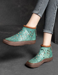 Retro Leather Women's Summer Ankle Boots