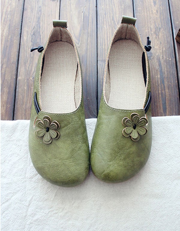 Retro Round Head Comfortable Flat Shoes