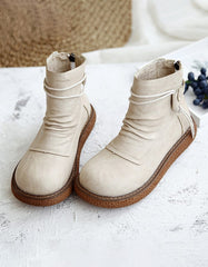 Retro Round Head Women's Platform Boots