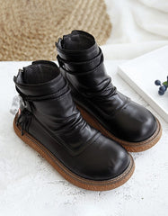 Retro Round Head Women's Platform Boots