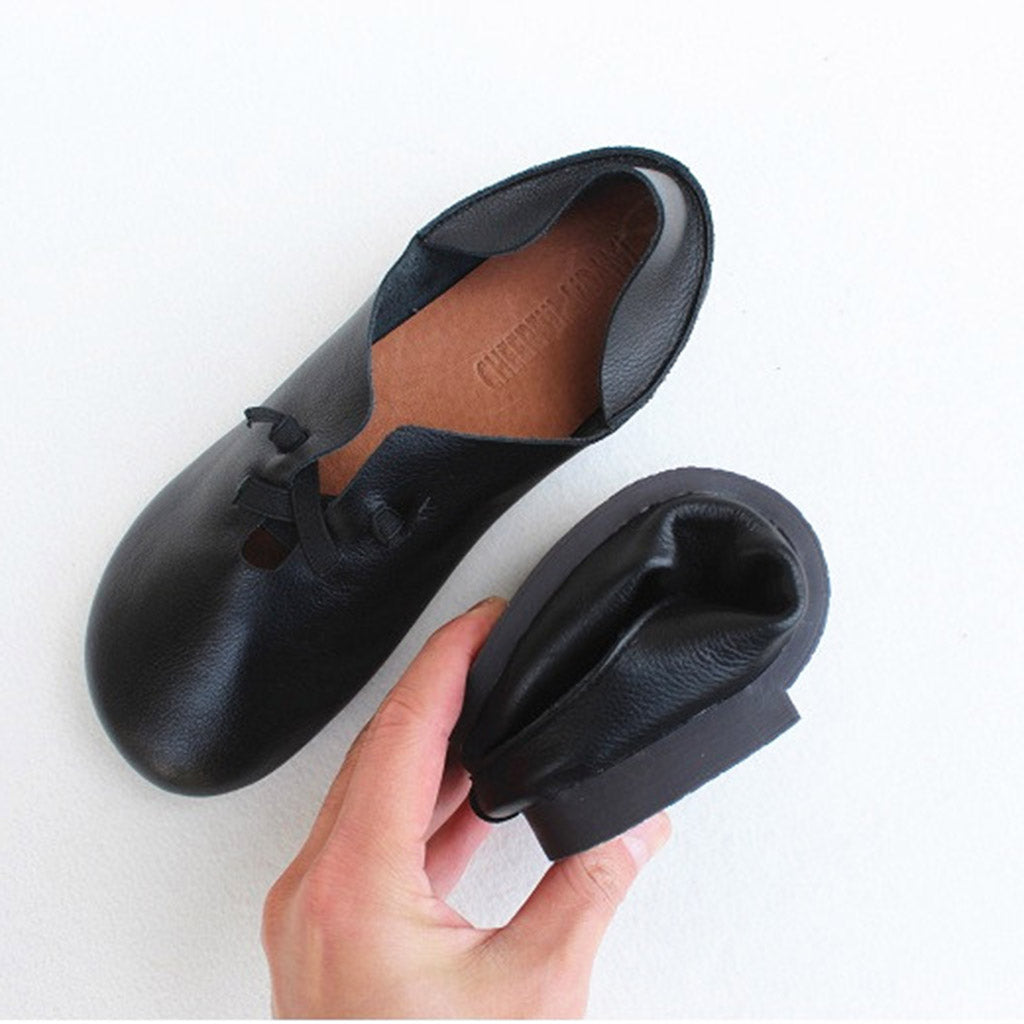 Retro Leather Elastic Soft Flats 35-41