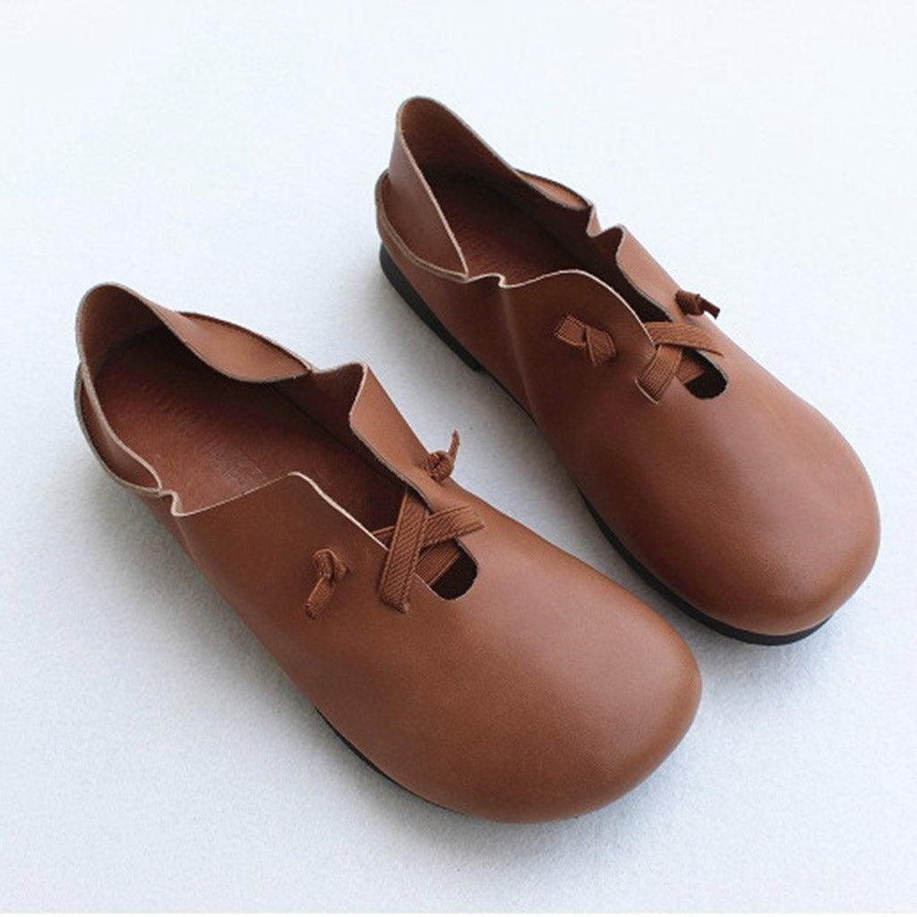 Retro Leather Elastic Soft Flats 35-41