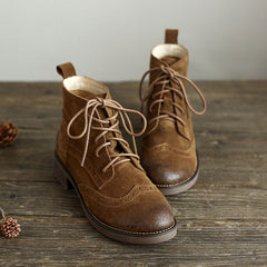 Autumn Casual Suede Oxford Boots