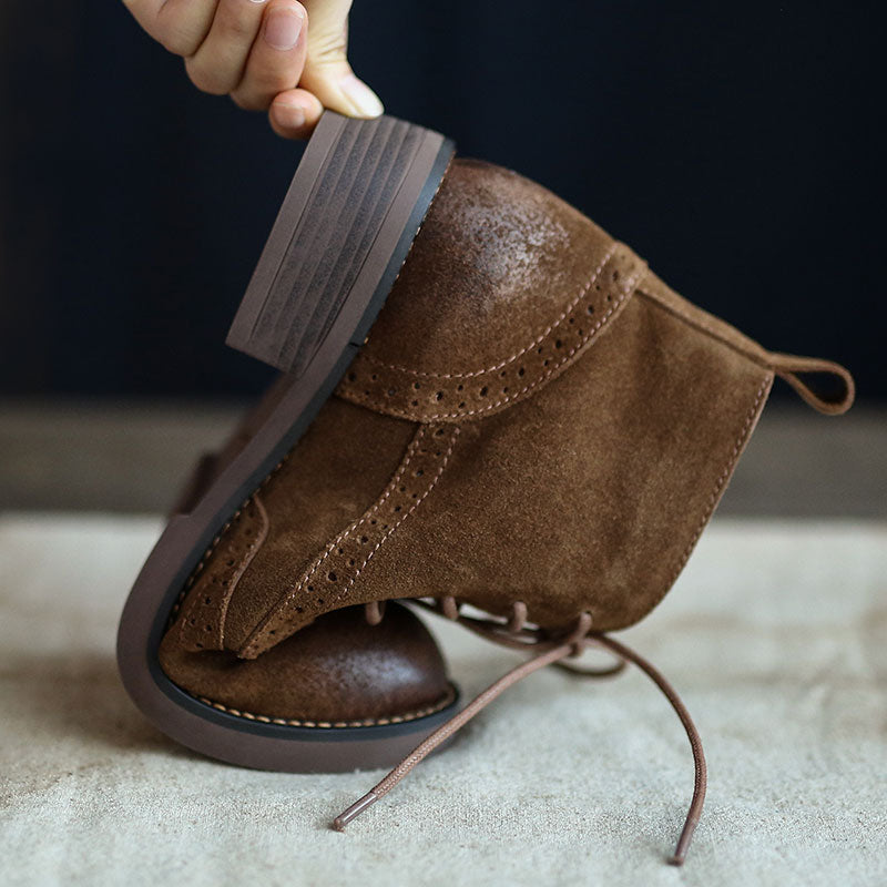 Autumn Casual Suede Oxford Boots