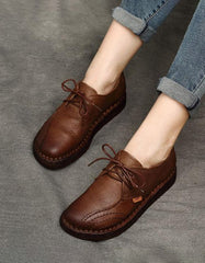 Handmade Retro Soft Leather Comfortable Walking Shoes 35-43