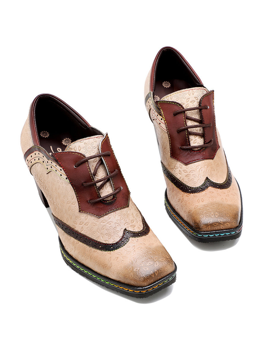 British Style Vintage Brogue Chunky Mary Jane 36-42