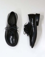 Round Head Handmade Vintage Leather Shoes