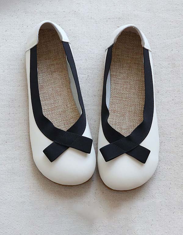 Round Head Simple Retro Flat Shoes