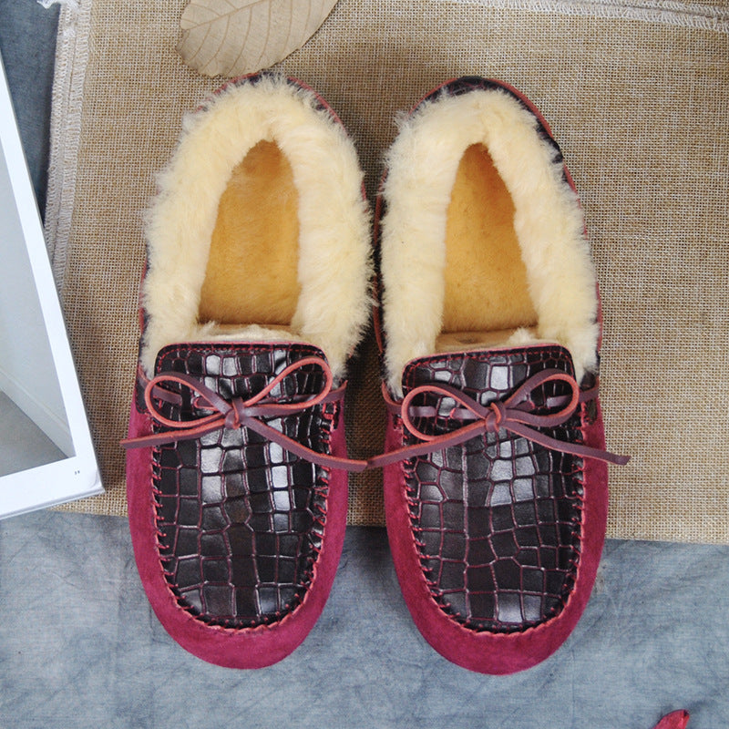 Sheepskin Velvet Warm Flats | Gift Shoes