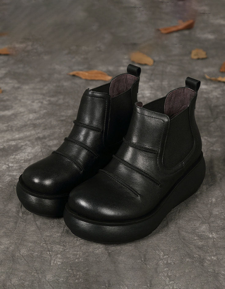 Side Elastic Non-slip Autumn Winter Wedge Boots