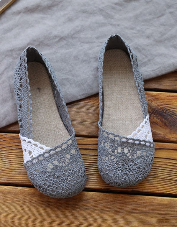 Slip-on Flat Lace Shoes For Women