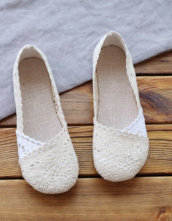 Slip-on Flat Lace Shoes For Women