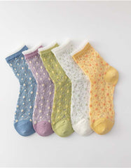 2 Pairs Spring Transparent Floral Socks