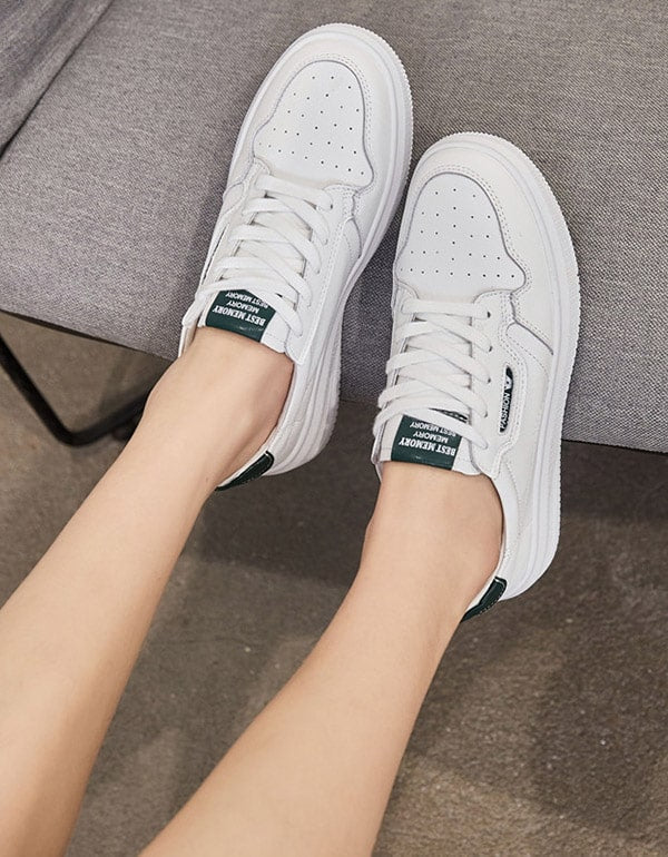 Women's Casual White Leather Sneakers