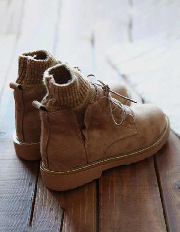 Suede Lace-up Winter Women's Ankle Boots