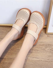 Wide-toe Soft Sole Summer Hollow Wedge Slipper