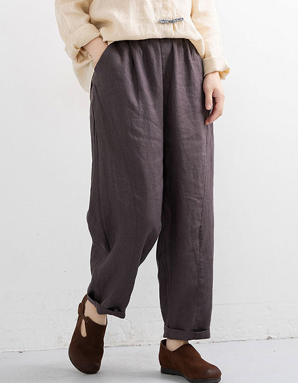 Women Summer Linen Pants 4 Color