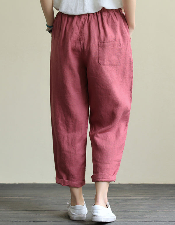 Summer Loose Linen Pants Women