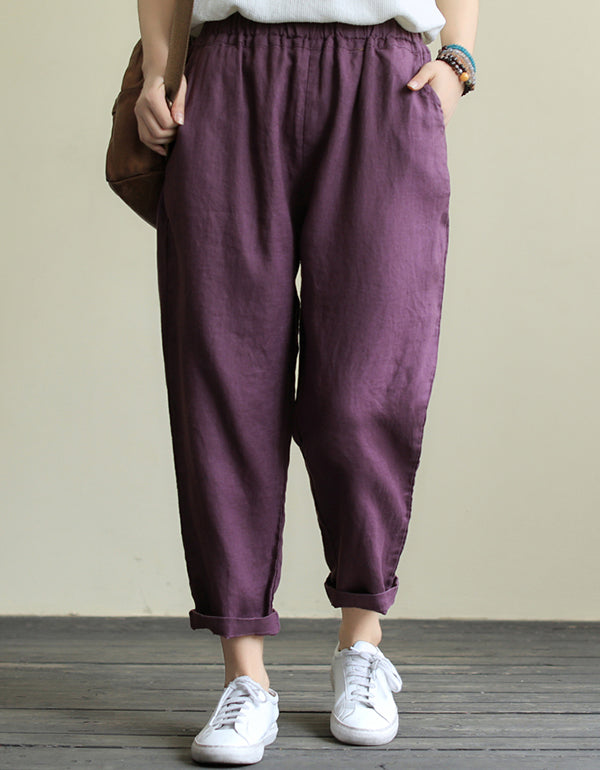 Summer Loose Linen Pants Women