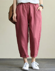 Summer Loose Linen Pants Women